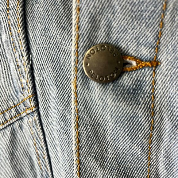 New With Tags Peloton Cotton Jean Jacket Small “Together We Go Far” Spellout - Picture 4 of 7
